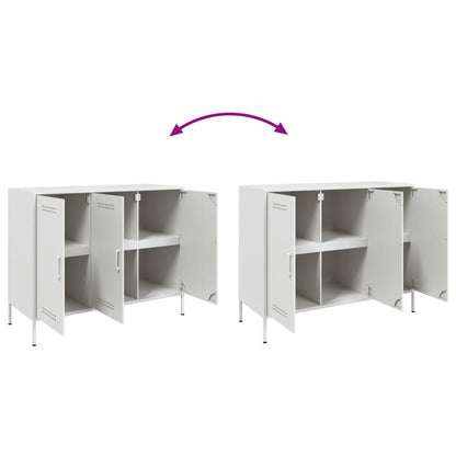 Credenza Bianca 100,5x39x79 cm in Acciaio