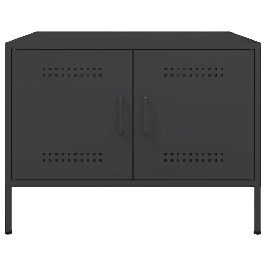 Tavolino da Salotto Nero 68x50x50,5 cm in Acciaio | homemem39