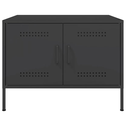Tavolino da Salotto Nero 68x50x50,5 cm in Acciaio | homemem39