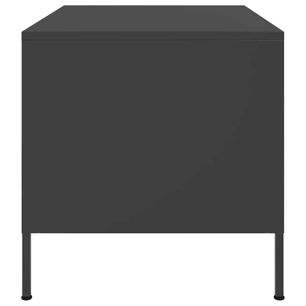 Tavolino da Salotto Nero 68x50x50,5 cm in Acciaio