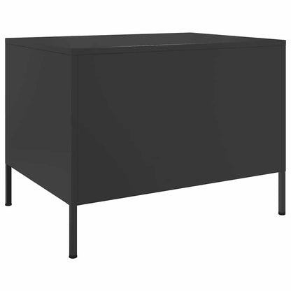 Tavolino da Salotto Nero 68x50x50,5 cm in Acciaio | homemem39