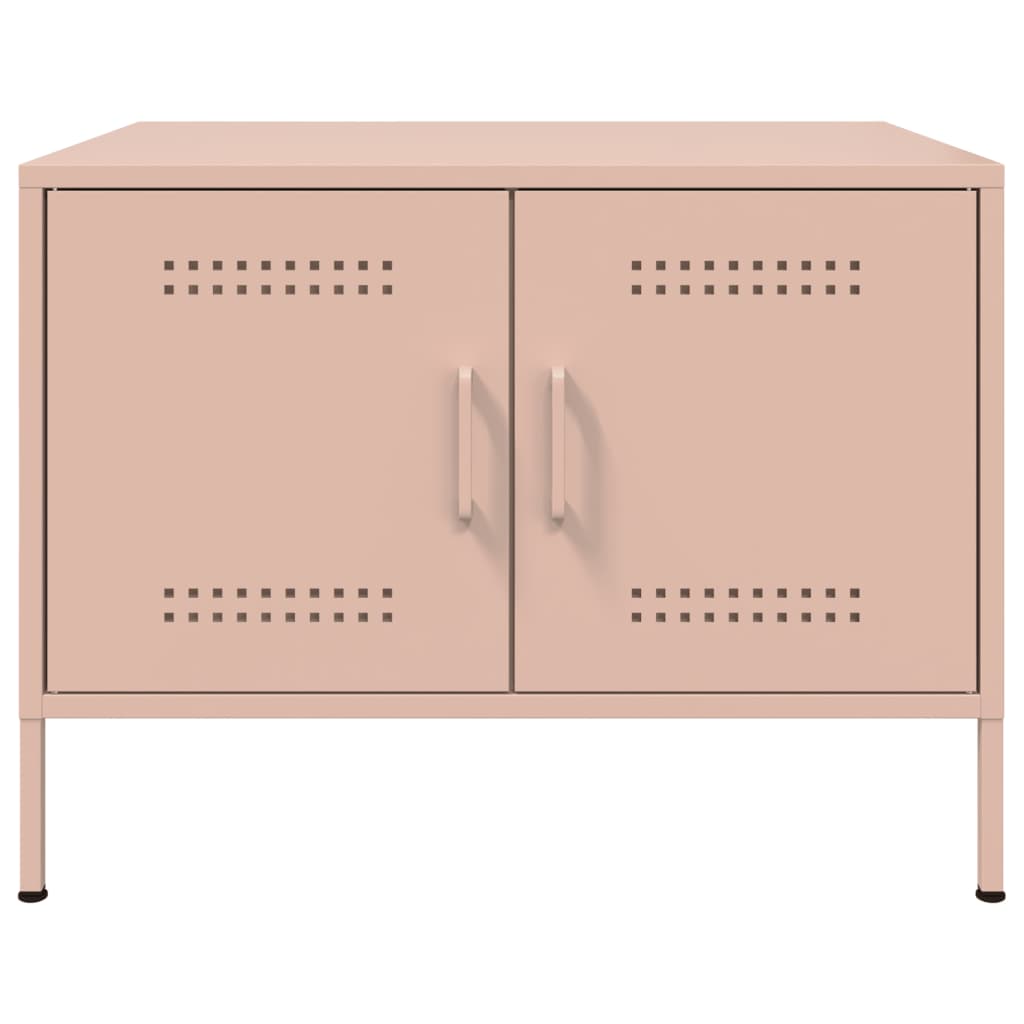 Tavolino da Salotto Rosa 68x50x50,5 cm in Acciaio | homemem39