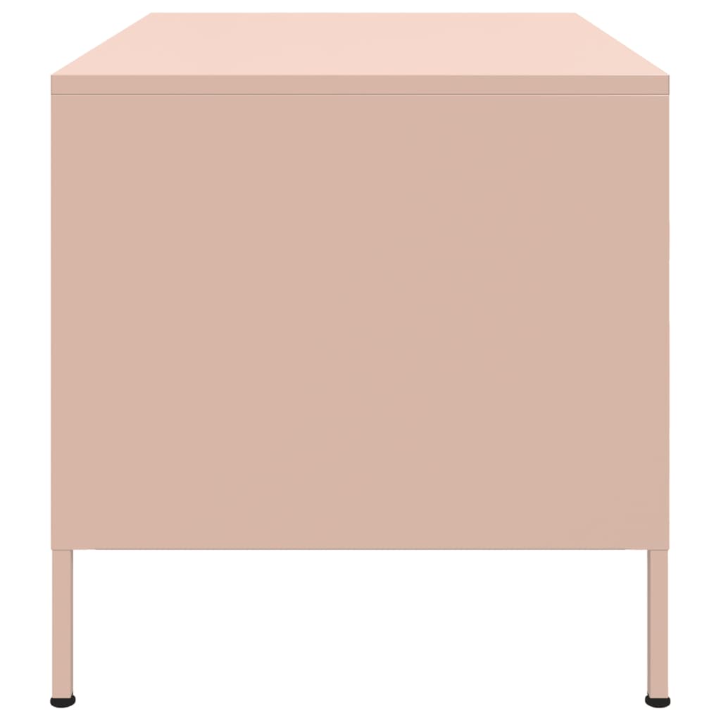 Tavolino da Salotto Rosa 68x50x50,5 cm in Acciaio | homemem39