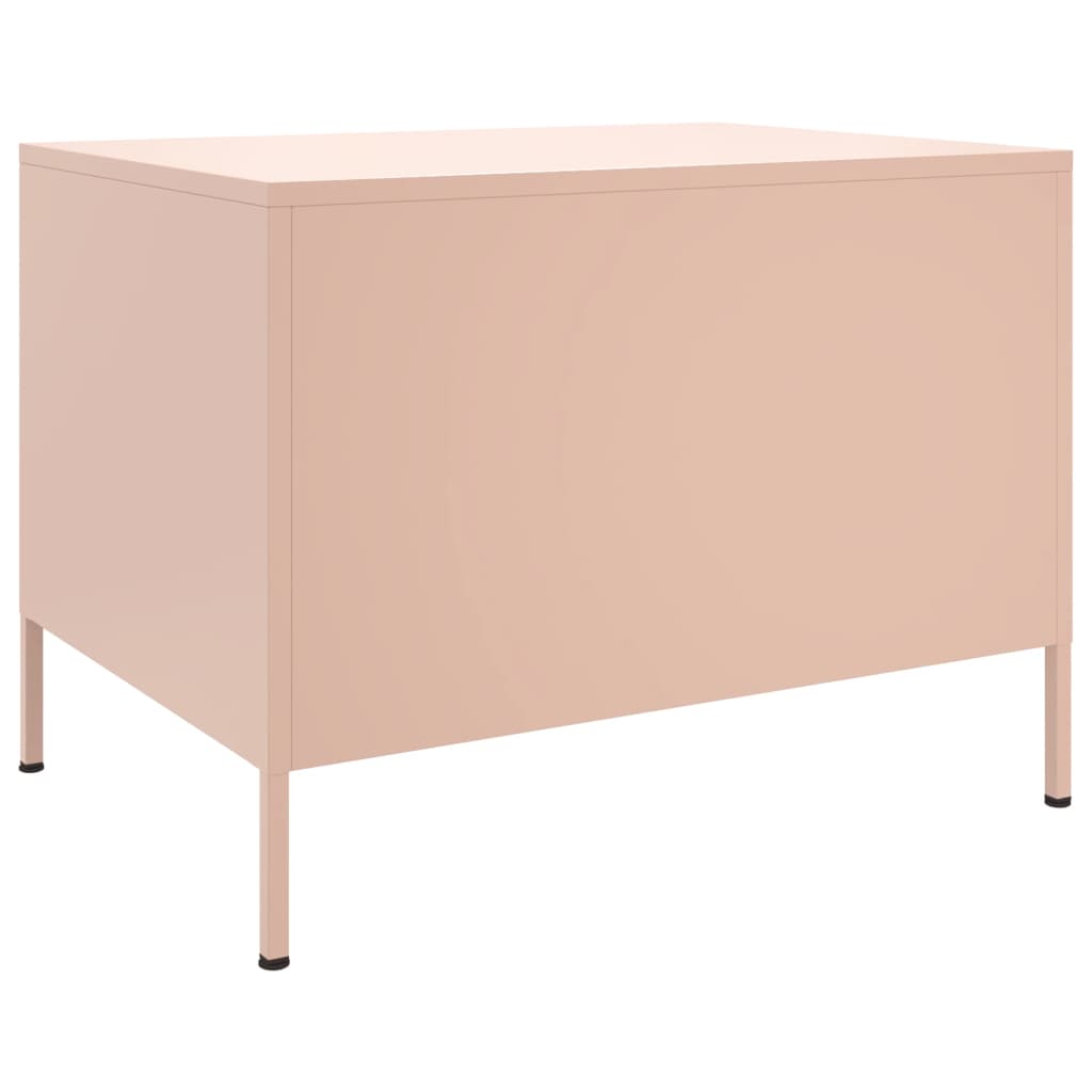 Tavolino da Salotto Rosa 68x50x50,5 cm in Acciaio | homemem39