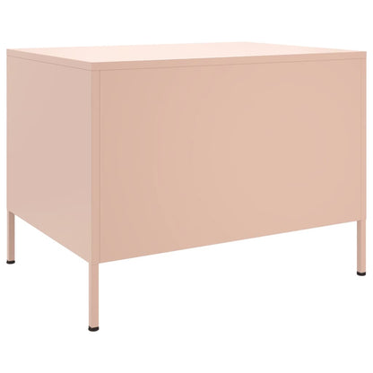 Tavolino da Salotto Rosa 68x50x50,5 cm in Acciaio | homemem39