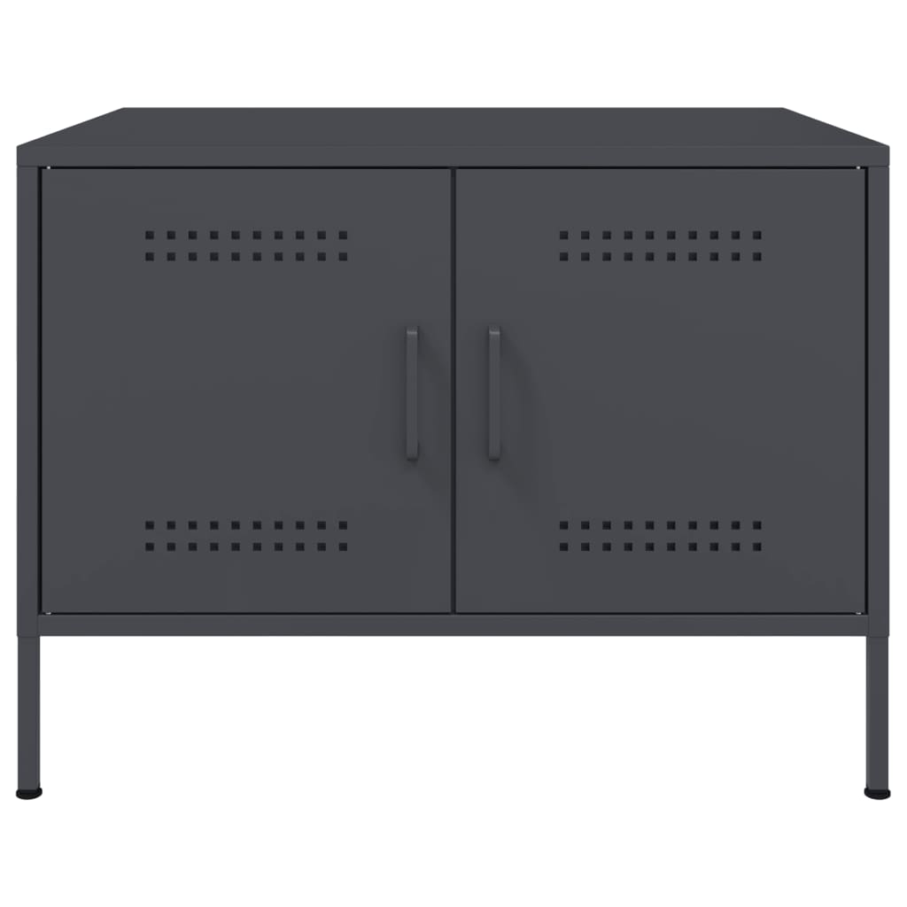 Tavolino da Salotto Antracite 68x50x50,5 cm in Acciaio