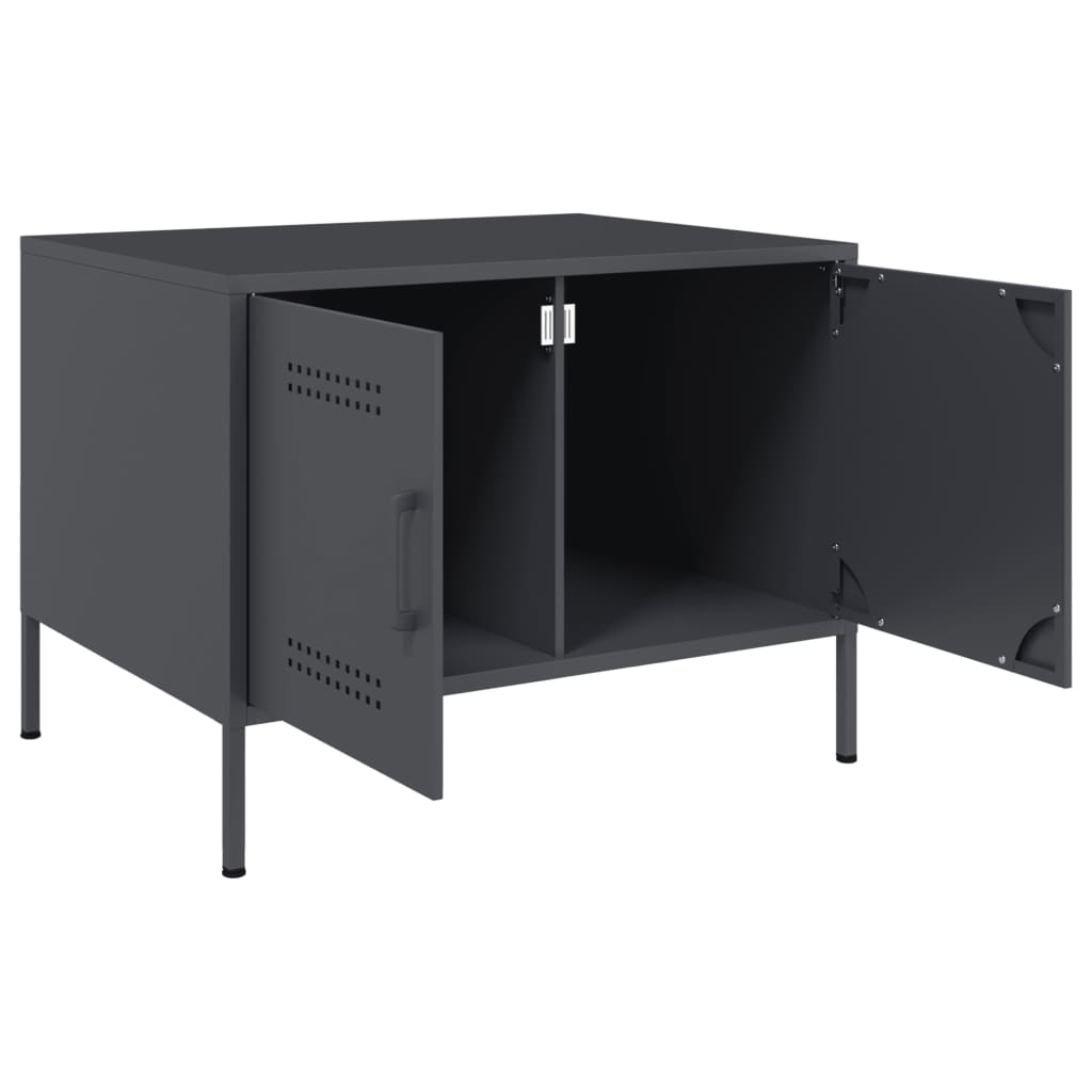 Tavolino da Salotto Antracite 68x50x50,5 cm in Acciaio