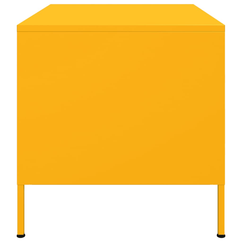 Tavolino da Salotto Giallo Senape 68x50x50,5 cm in Acciaio | homemem39