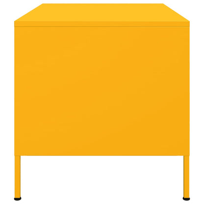 Tavolino da Salotto Giallo Senape 68x50x50,5 cm in Acciaio | homemem39