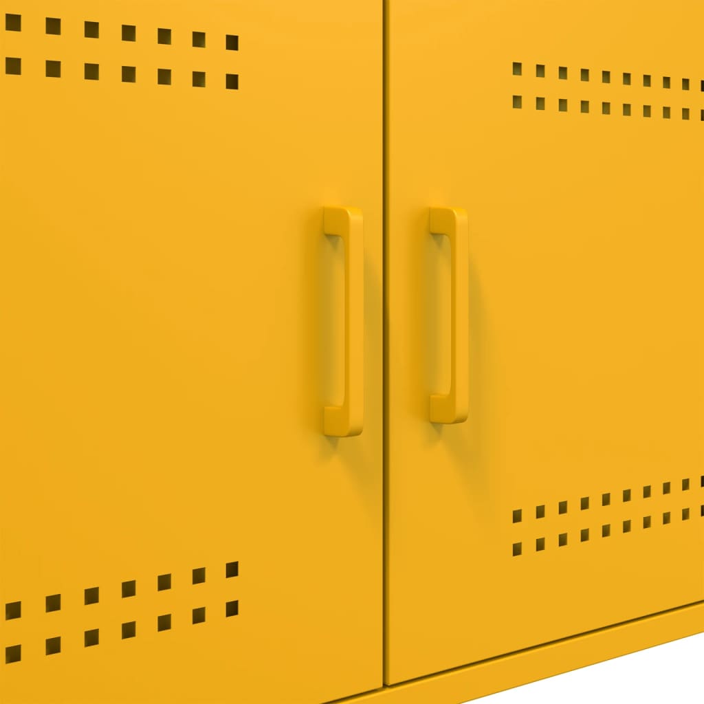Tavolino da Salotto Giallo Senape 68x50x50,5 cm in Acciaio | homemem39