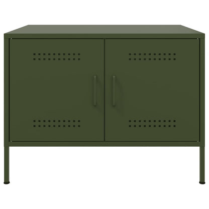 Tavolino da Salotto Verde Oliva 68x50x50,5 cm in Acciaio | homemem39