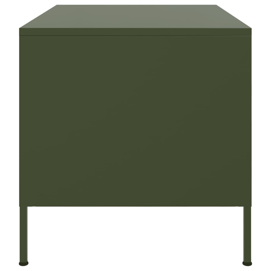 Tavolino da Salotto Verde Oliva 68x50x50,5 cm in Acciaio | homemem39