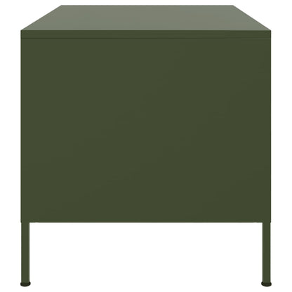 Tavolino da Salotto Verde Oliva 68x50x50,5 cm in Acciaio | homemem39