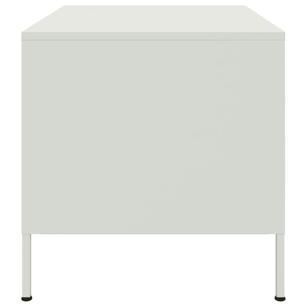 Tavolino da Salotto Bianco 68x50x50,5 cm in Acciaio | homemem39