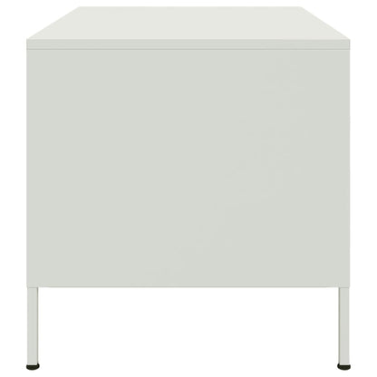 Tavolino da Salotto Bianco 68x50x50,5 cm in Acciaio