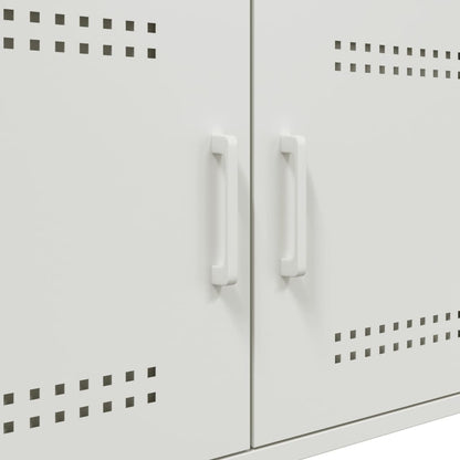 Tavolino da Salotto Bianco 68x50x50,5 cm in Acciaio | homemem39