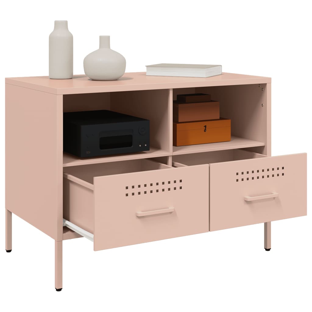 Mobili TV 2pz Rosa 68x39x50,5 cm in Acciaio - homemem39