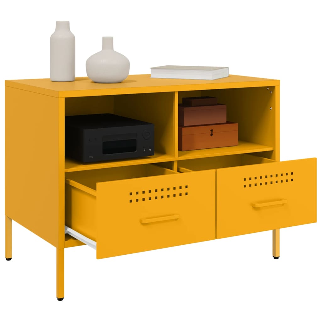 Mobili TV 2 pz Giallo Senape 68x39x50,5 cm in Acciaio - homemem39