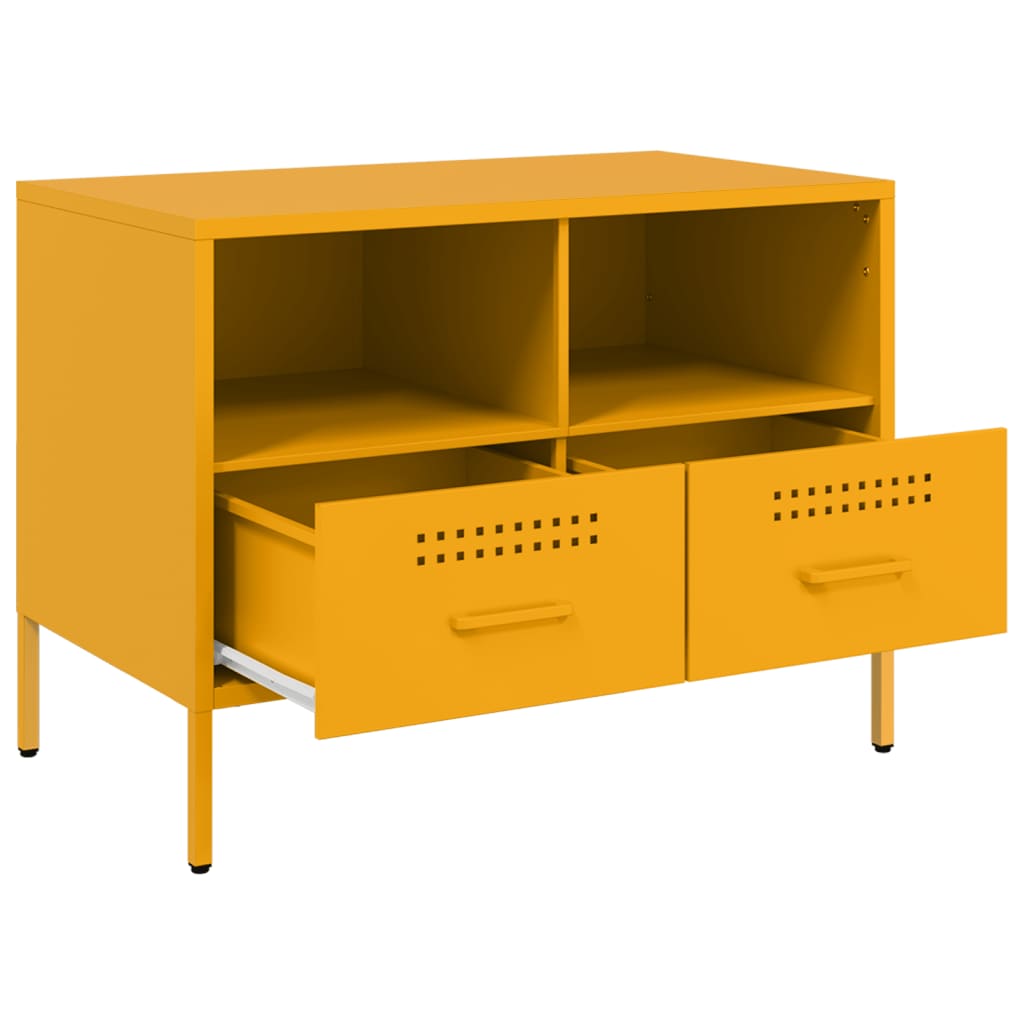 Mobili TV 2 pz Giallo Senape 68x39x50,5 cm in Acciaio - homemem39