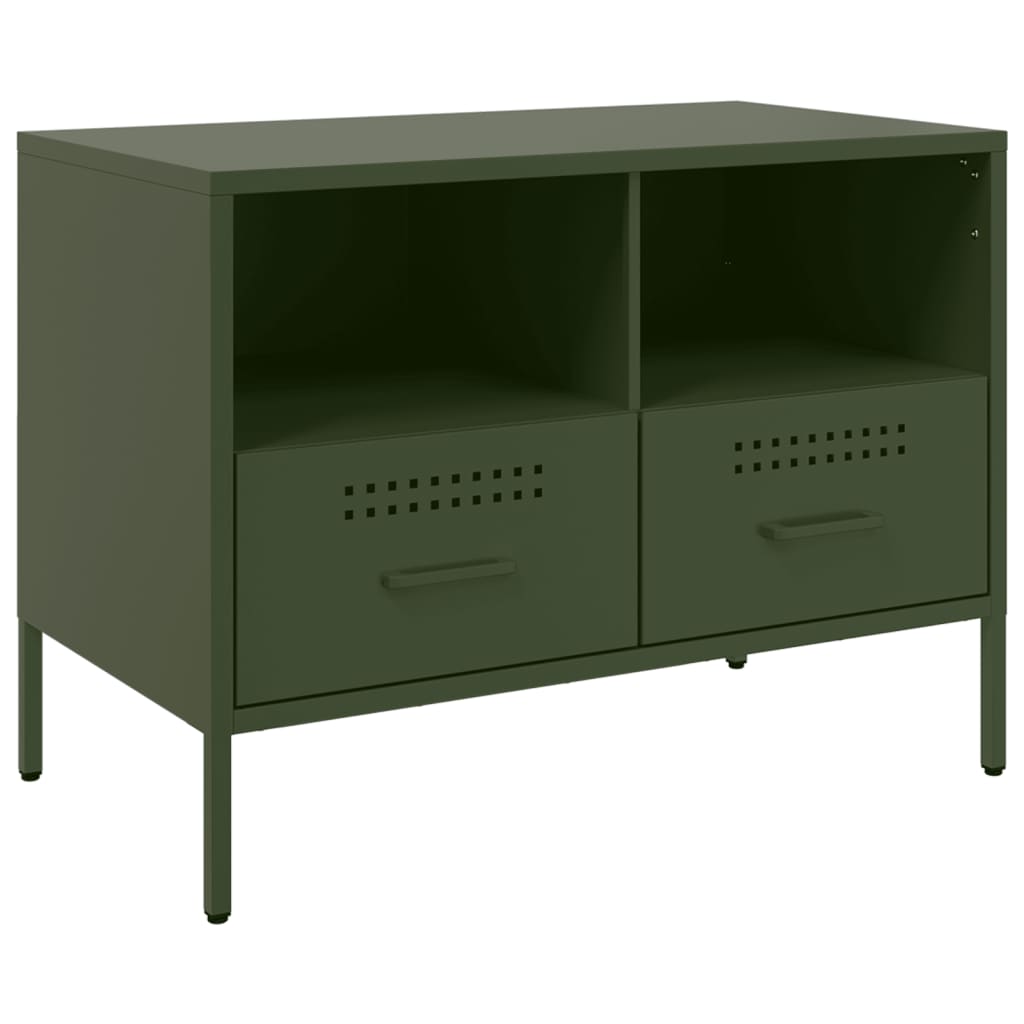 Mobile TV Verde Oliva 68x39x50,5 cm in Acciaio - homemem39