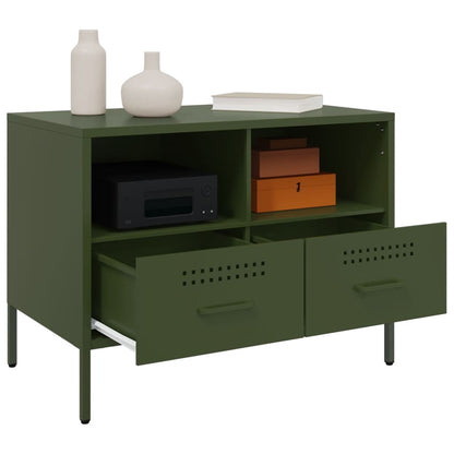 Mobili TV 2pz Verde Oliva 68x39x50,5 cm in Acciaio - homemem39