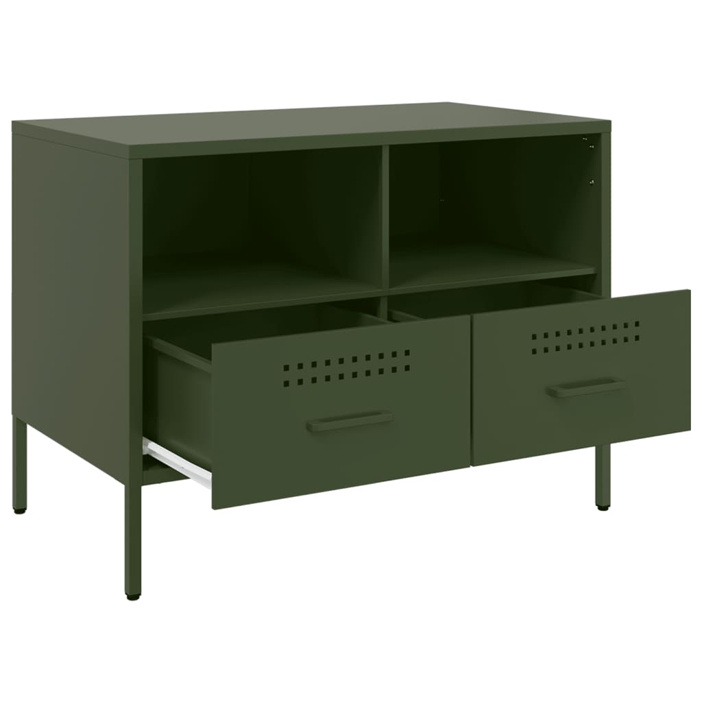 Mobili TV 2pz Verde Oliva 68x39x50,5 cm in Acciaio - homemem39