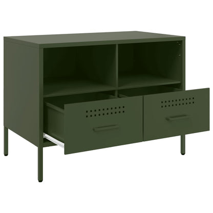 Mobili TV 2pz Verde Oliva 68x39x50,5 cm in Acciaio - homemem39