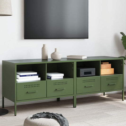 Mobili TV 2pz Verde Oliva 68x39x50,5 cm in Acciaio - homemem39