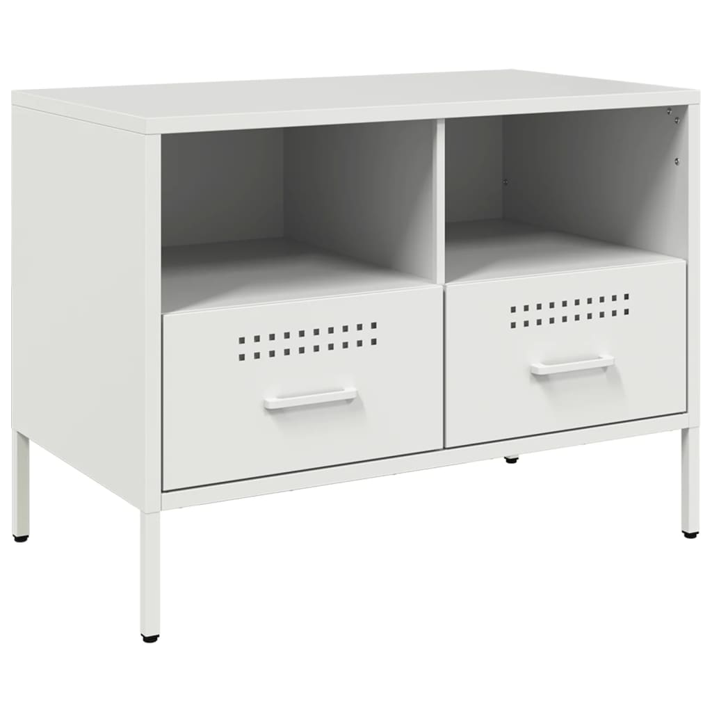Mobile TV Bianco 68x39x50,5 cm in Acciaio - homemem39
