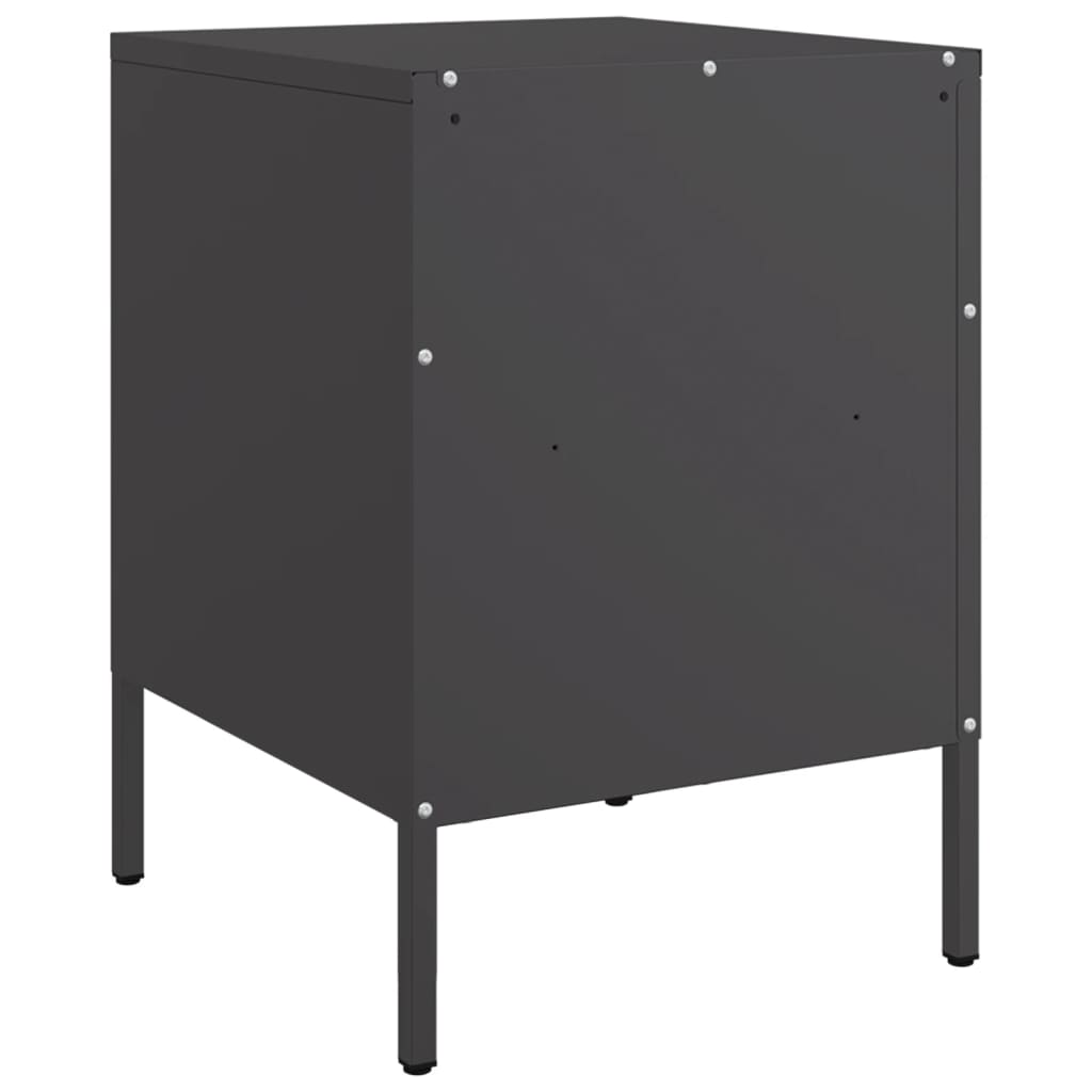 Comodini 2 pz Nero 36x39x50,5 cm in Acciaio - homemem39