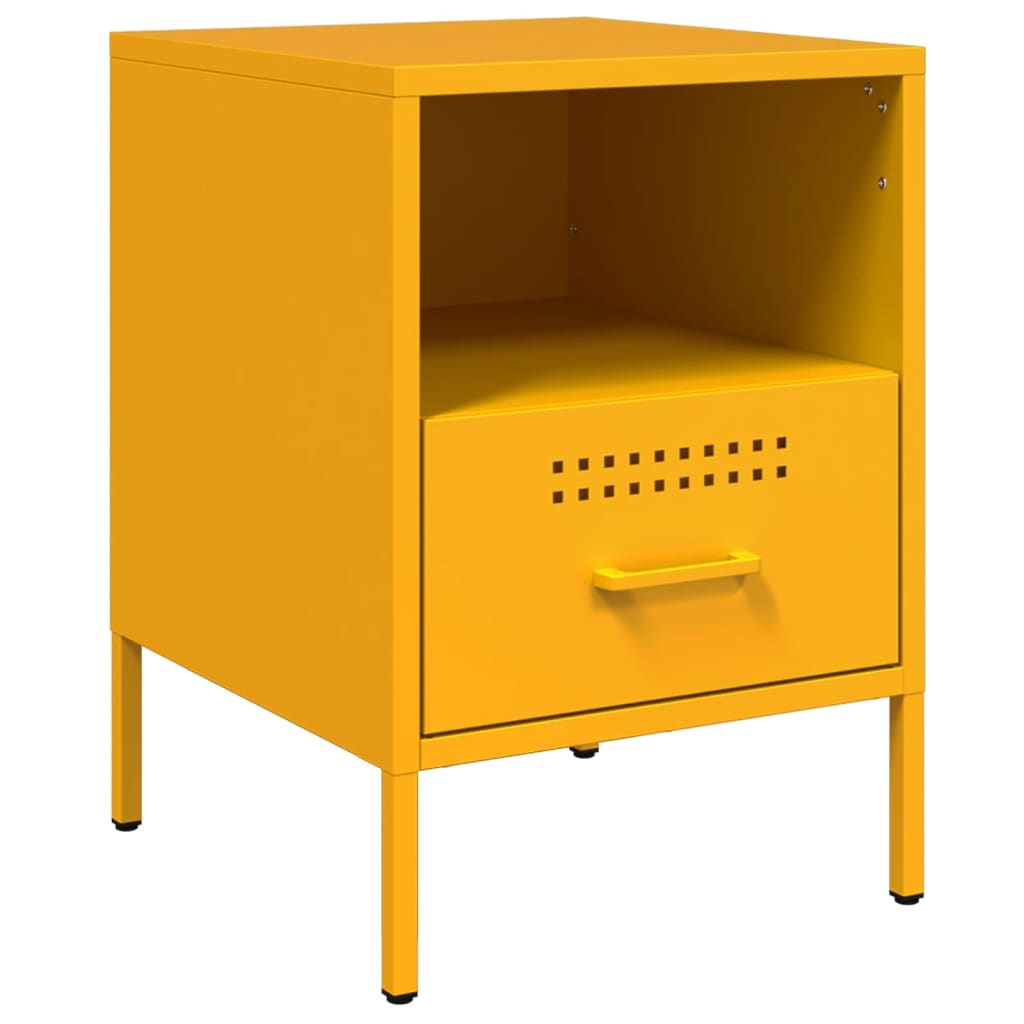 Comodini 2 pz Giallo Senape 36x39x50,5 cm in Acciaio - homemem39
