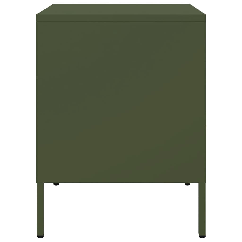 Comodini 2 pz Verde Oliva 36x39x50,5 cm in Acciaio