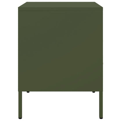 Comodini 2 pz Verde Oliva 36x39x50,5 cm in Acciaio