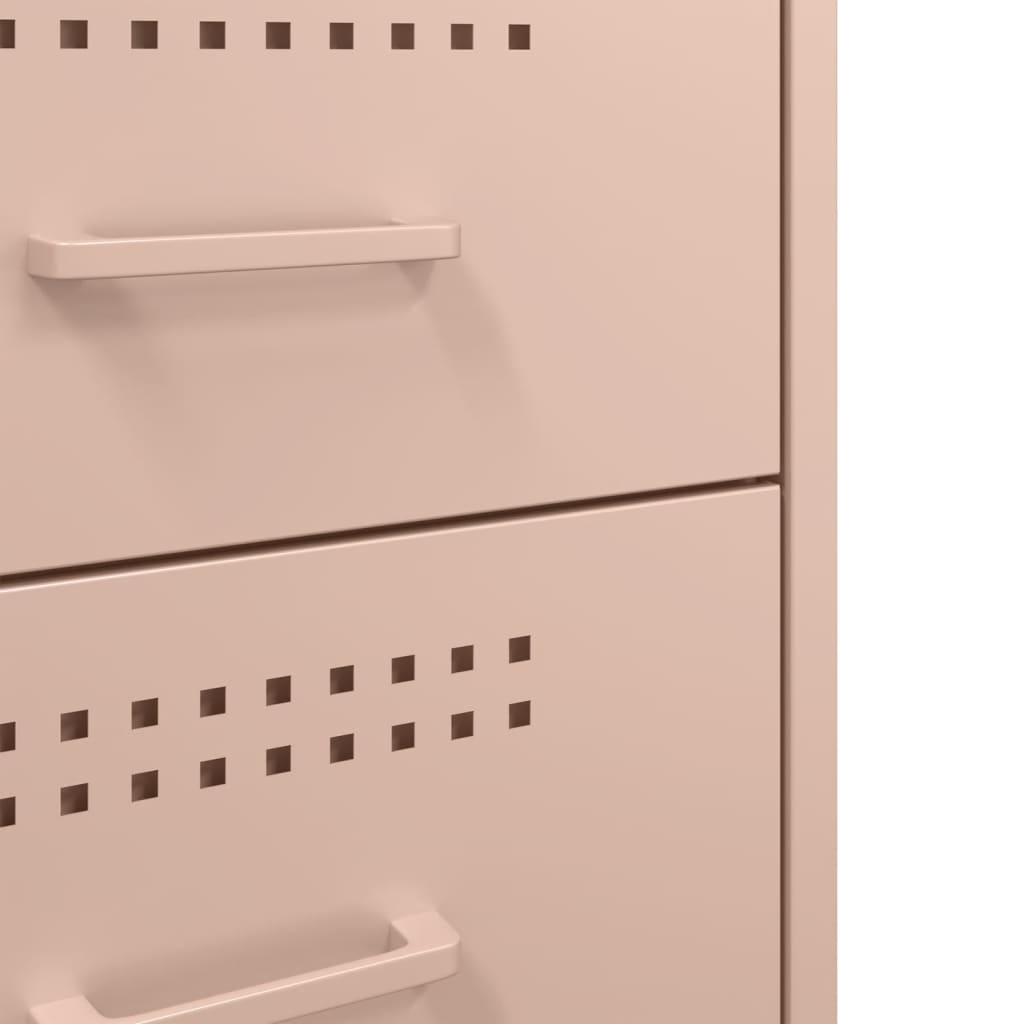 Comodino Rosa 36x39x68 cm in Acciaio - homemem39