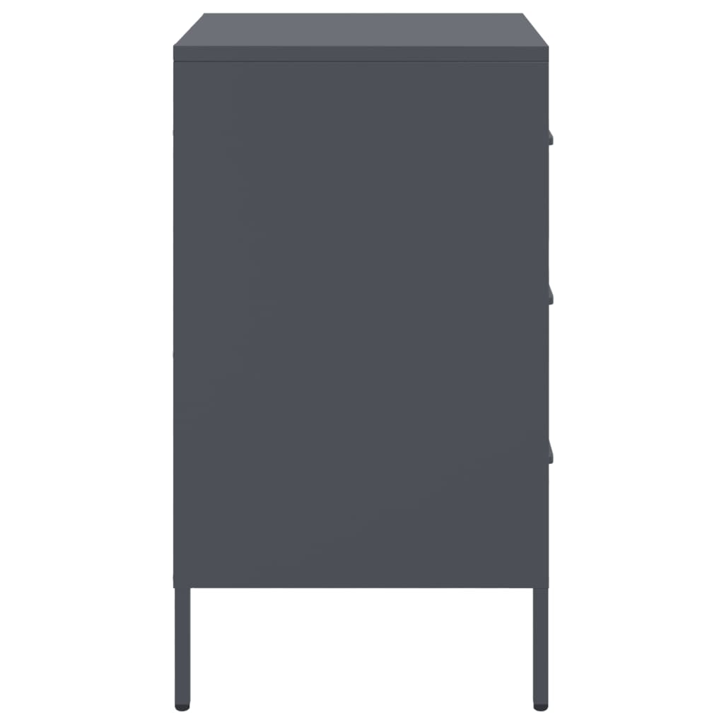 vvidaXL Comodini 2 pz Antracite 36x39x68 cm in Acciaio - homemem39