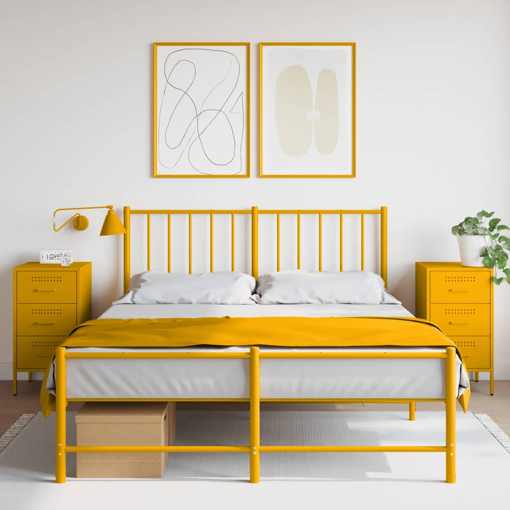 Comodini 2 pz Giallo Senape 36x39x68 cm in Acciaio - homemem39