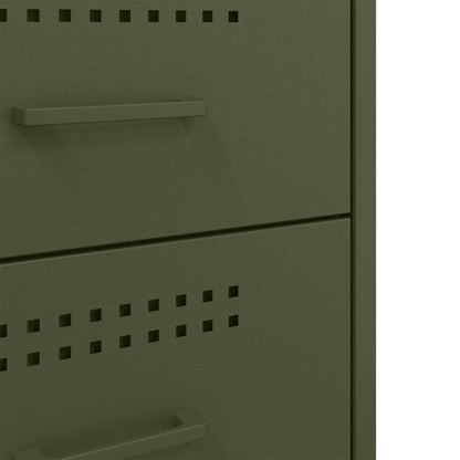 Comodini 2 pz Verde Oliva 36x39x68 cm in Acciaio - homemem39