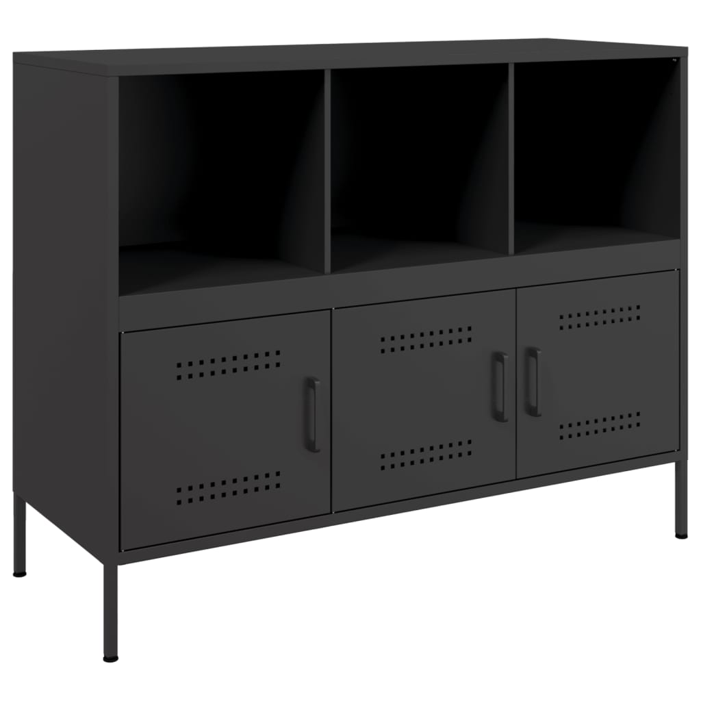 Credenza Nera 100,5x39x79 cm in Acciaio - homemem39