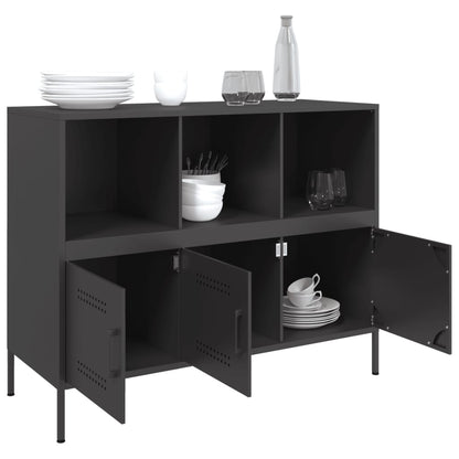Credenza Nera 100,5x39x79 cm in Acciaio - homemem39