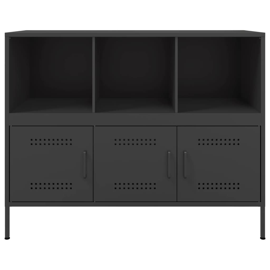 Credenza Nera 100,5x39x79 cm in Acciaio - homemem39