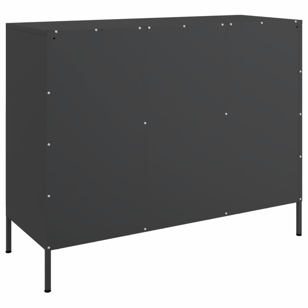 Credenza Nera 100,5x39x79 cm in Acciaio - homemem39