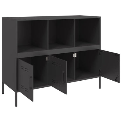 Credenza Nera 100,5x39x79 cm in Acciaio - homemem39
