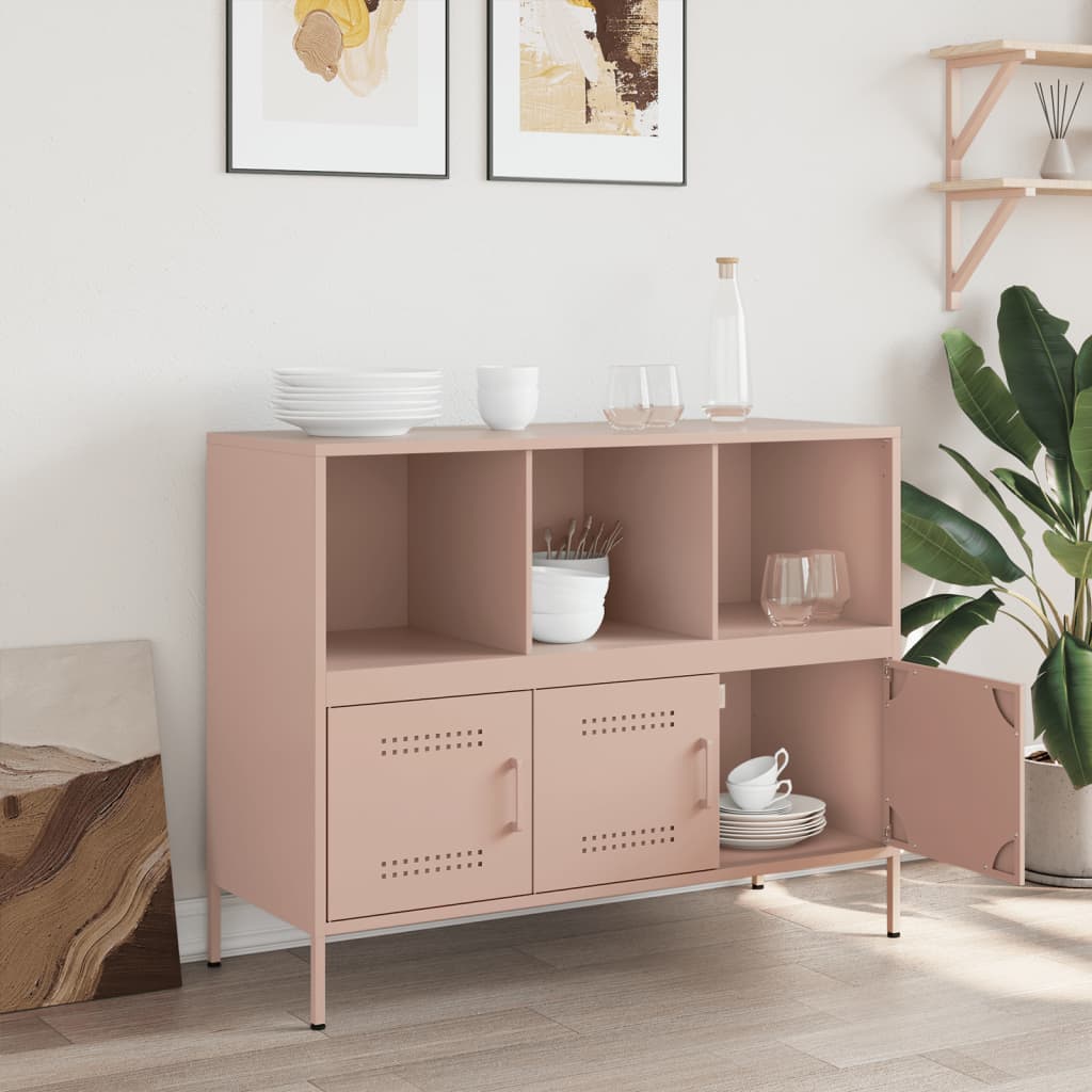 Credenza Rosa 100,5x39x79 cm in Acciaio - homemem39