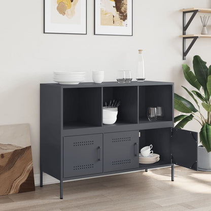 Credenza Antracite 100,5x39x79 cm in Acciaio - homemem39