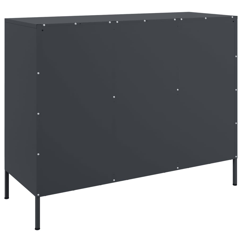 Credenza Antracite 100,5x39x79 cm in Acciaio - homemem39