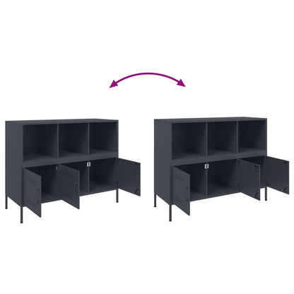 Credenza Antracite 100,5x39x79 cm in Acciaio | homemem39