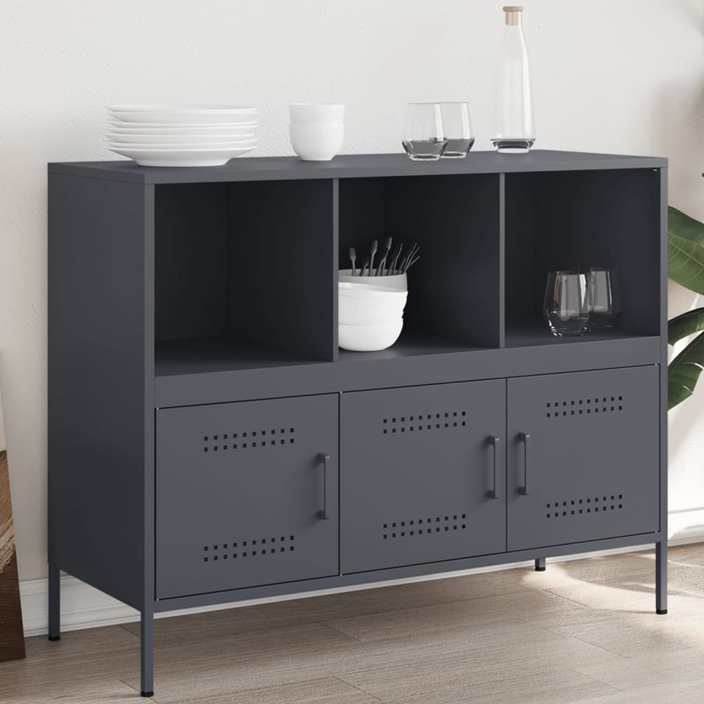 Credenza Antracite 100,5x39x79 cm in Acciaio - homemem39