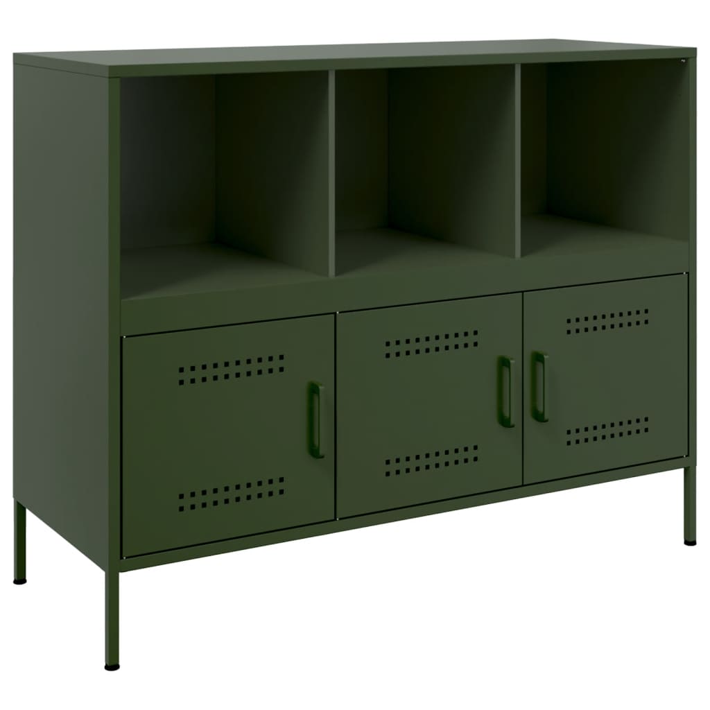 Credenza Verde Oliva 100,5x39x79 cm in Acciaio - homemem39