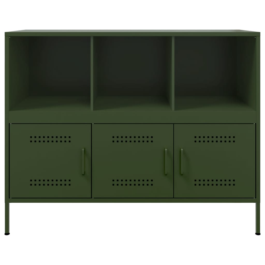 Credenza Verde Oliva 100,5x39x79 cm in Acciaio - homemem39