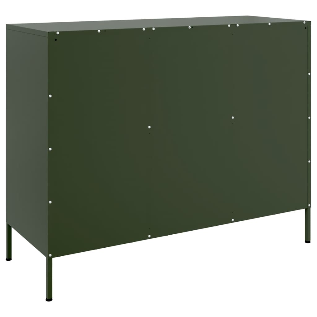 Credenza Verde Oliva 100,5x39x79 cm in Acciaio - homemem39